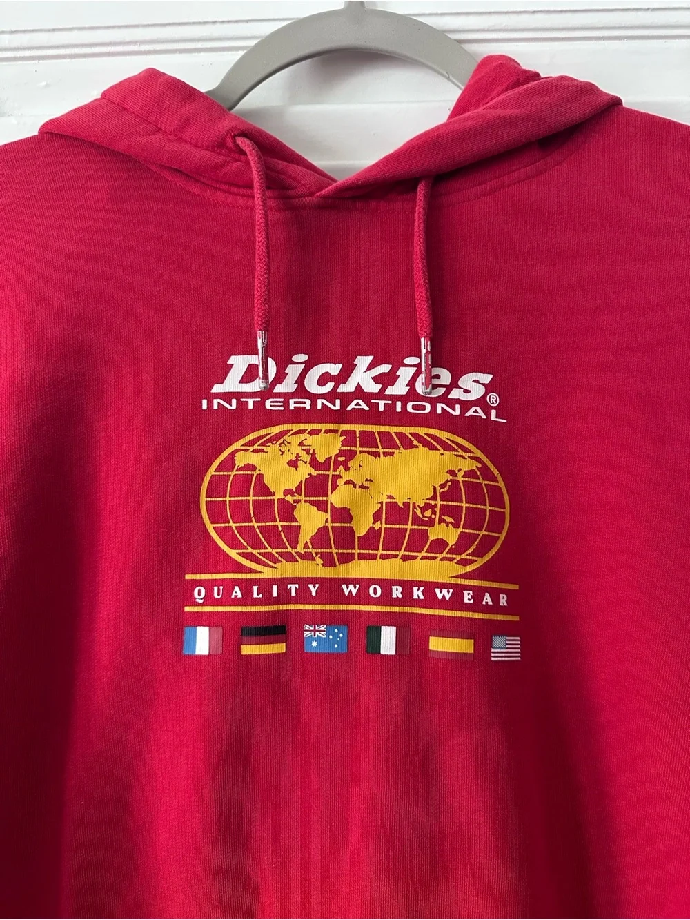Title: Dickies Skateboarding “International” Hoodie — Size S — Crimson Red